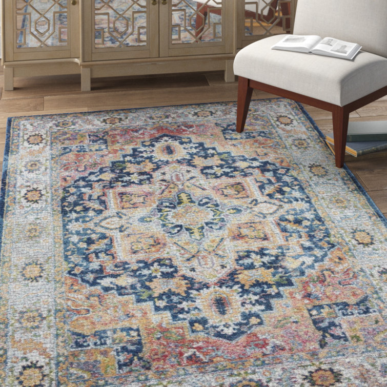 Bungalow Rose Lowndes Oriental Blue/Gray/Red Area Rug & Reviews Wayfair